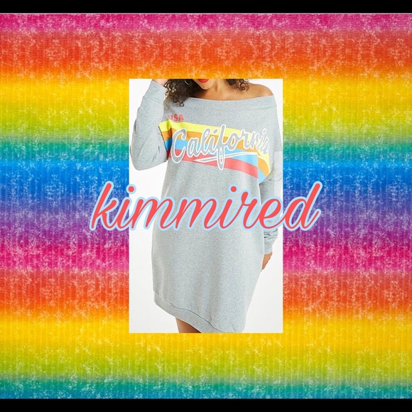 🆕Off the Shoulder "California" Sweat Dress ~US 18 - Picture 3 of 6